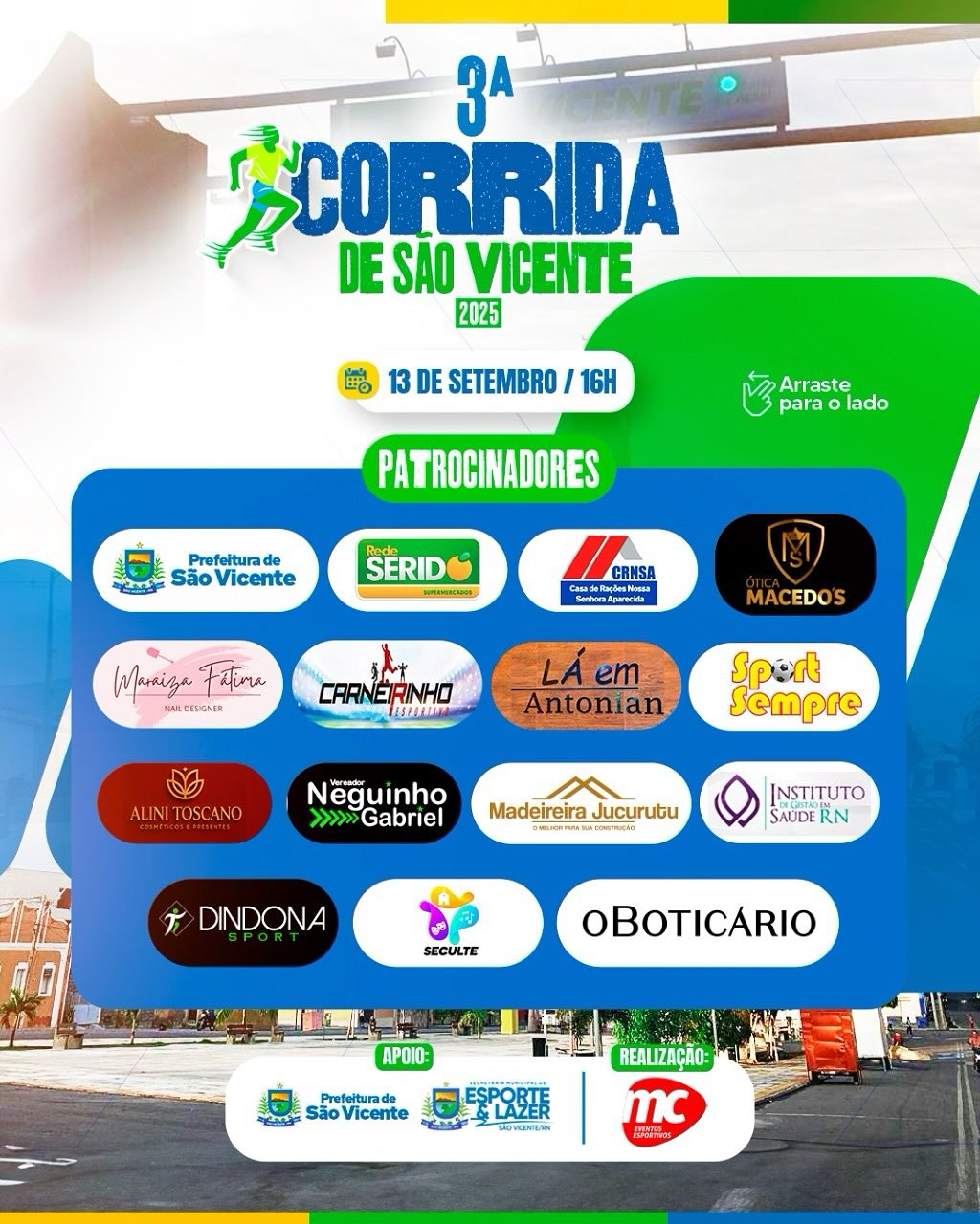 PATROCINADORES DA CORRIDA