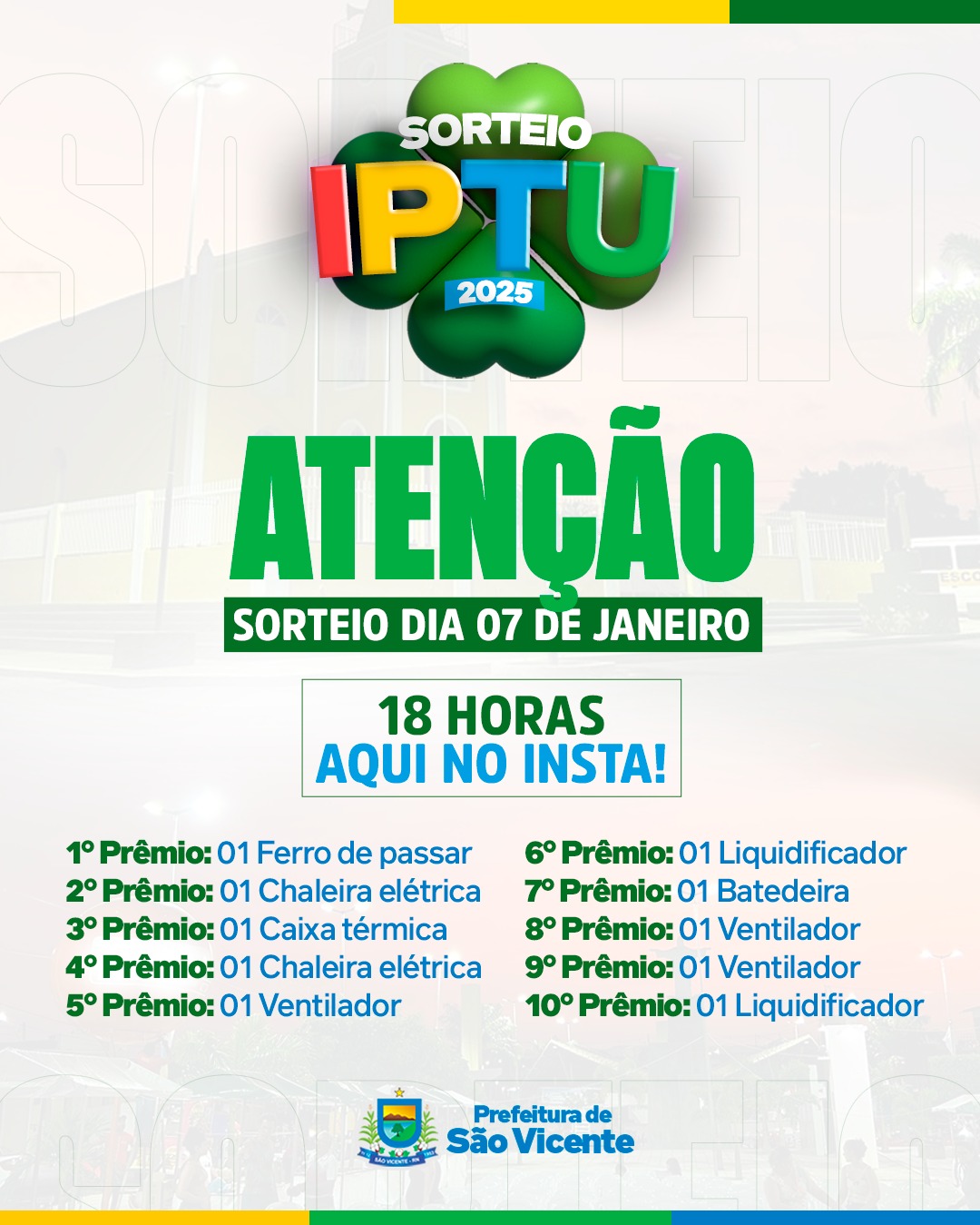 ATENÇÃO AO SORTEIO!